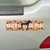 Funny BOXER is mijn Co-PILOT Dog Bumpersticker (Op auto)