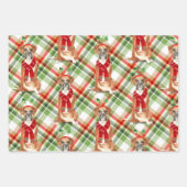 Funny Boxer Kerstmis Dog en Holiday Pset Inpakpapier Vel (Voorkant 3)