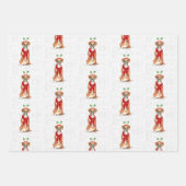 Funny Boxer Kerstmis Dog en Holiday Pset Inpakpapier Vel (Voorkant 2)