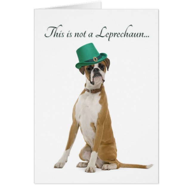 Funny Boxer Leprechaun Card (Voorkant)