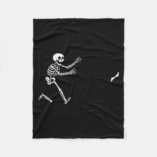Funny Boxer Running Skeleton Halloween Fleece Deken (Voorkant)