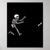 Funny Boxer Running Skeleton Halloween Poster (Voorkant)