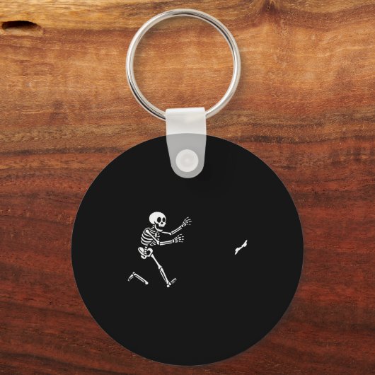 Funny Boxer Running Skeleton Halloween  Sleutelhanger (Voorkant)