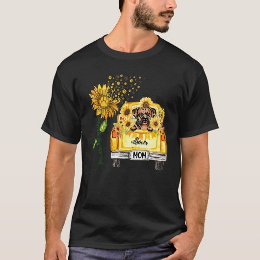 Funny Boxer Sunflower Dog Paw T-shirt (Voorkant)