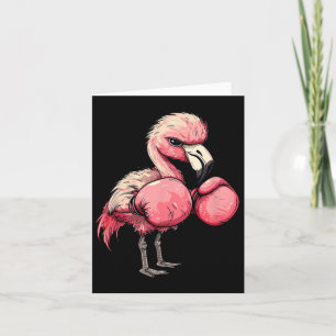 Funny Boxing Flamingo met Roze Handschoenen Kinder Kaart