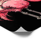 Funny Boxing Flamingo met Roze Handschoenen Kinder Poster (Hoek)