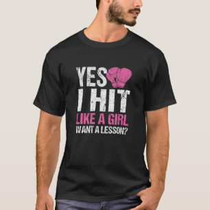 Funny Boxing Girls Boxer Ja, ik hou van een meisje T-shirt