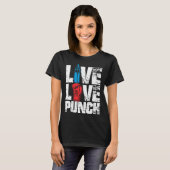 Funny Boxing Glove T-shirt Live Love Punch (Voorkant volledig)