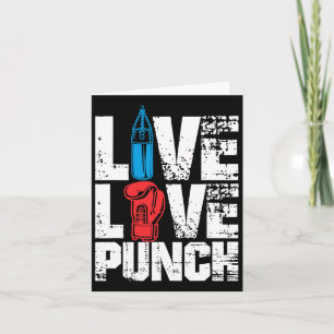 Funny Boxing Glove T-shirt Live Love Punch Kaart