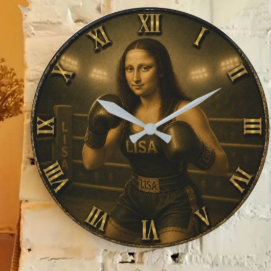 Funny Boxing Mona Lisa Boxing Champion Gift Grote Klok