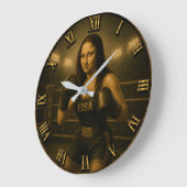 Funny Boxing Mona Lisa Boxing Champion Gift Grote Klok (Hoek)