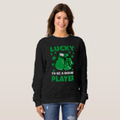 Funny Boxing Player Shamrock St Patrick's Day Trui (Voorkant volledig)