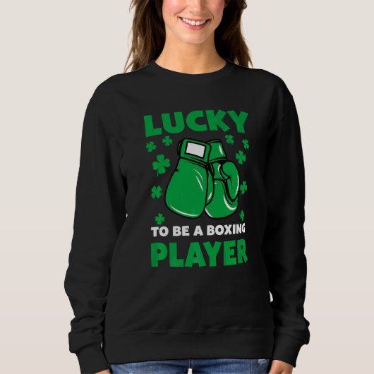 Funny Boxing Player Shamrock St Patrick's Day Trui (Voorkant)