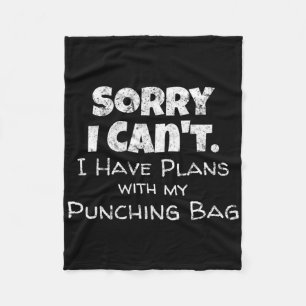 Funny Boxing Quote Design - Punch Bag Boxer Mem Fleece Deken