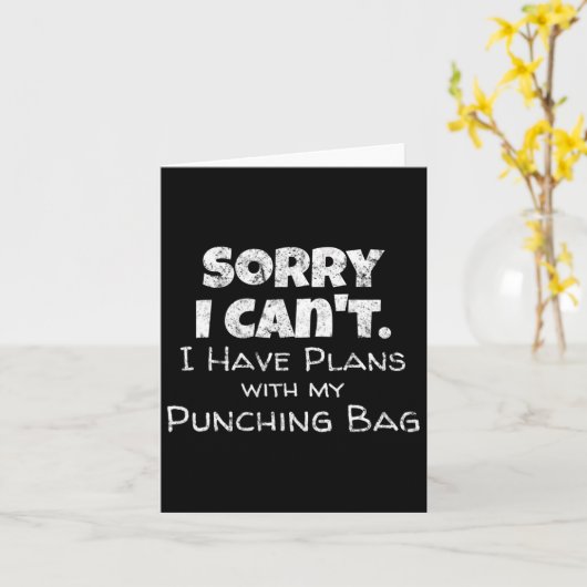 Funny Boxing Quote Design - Punch Bag Boxer Mem Kaart (Gele Bloem)