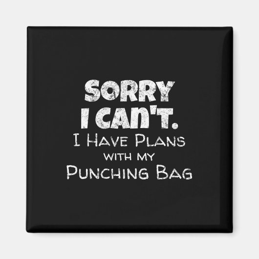 Funny Boxing Quote Design - Punch Bag Boxer Mem Magneet (Voorkant)