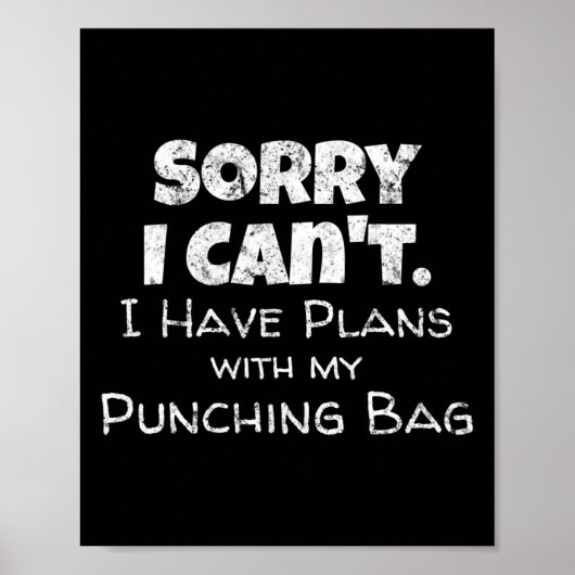 Funny Boxing Quote Design - Punch Bag Boxer Mem Poster (Voorkant)