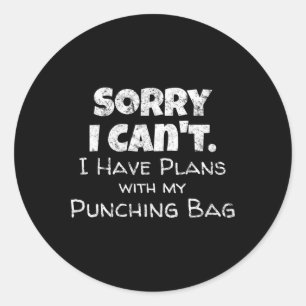 Funny Boxing Quote Design - Punch Bag Boxer Mem Ronde Sticker