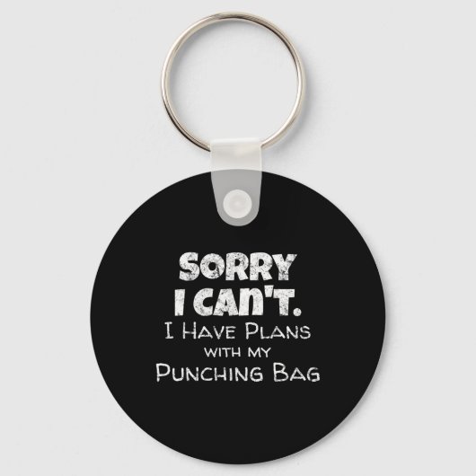 Funny Boxing Quote Design - Punch Bag Boxer Mem Sleutelhanger (Voorkant)