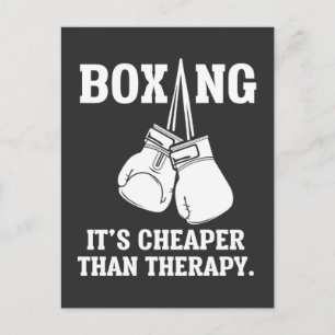 Funny Boxing Therapy Sarcastic Boxer Martial Arts Briefkaart