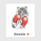 Funny Boxing Tiger With Red Gloves. Perfect design Sticker (Vel)