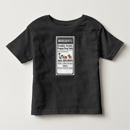 Funny Boy Ingredient Label Eenvoudig Halloween Kinder Shirts (Voorkant)