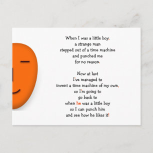 Funny Boy Time Machine die nooit Joke Humor LOL be Briefkaart