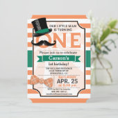 Funny Boy's 1st Birthday Party Uitnodiging (Staand voorkant)