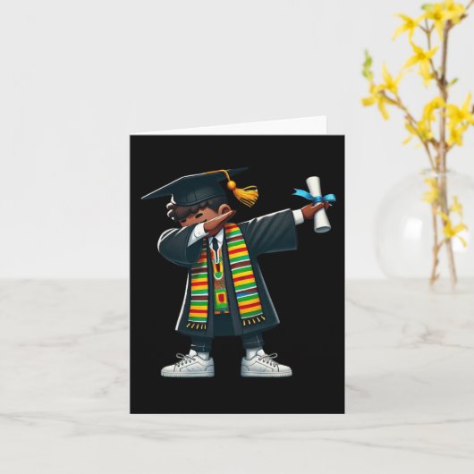 Funny Boys Afstuderen Afstuderen Dabbing Black His Kaart (Gele Bloem)