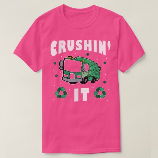 Funny boy's Crushing it - Garbage Truck T-shirt (Design voorkant)