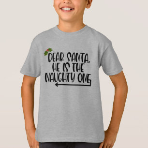 Funny Boys kerst Hij is de Naughty One T-shirt