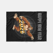 Funny Boys Nye Outfit, Mens Bigfoot Happy New Year Fleece Deken (Voorkant (Horizontaal))