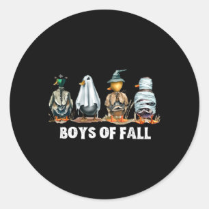 Funny Boys Of Herfst Duck Hunting Halloween Kostuu Ronde Sticker