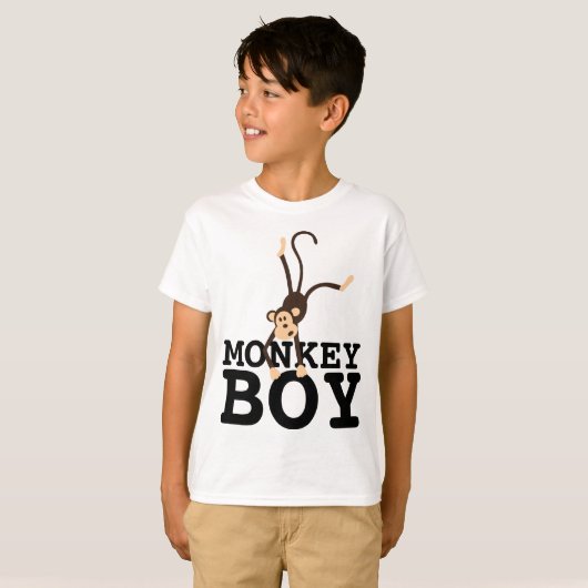 FUNNY BOYS T-SHIRTS, MONKEY BOY T-SHIRT (Voorkant volledig)