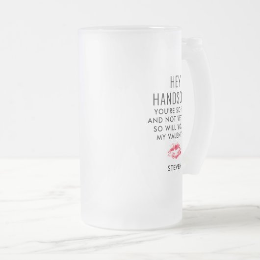 Funny Boyvriend Valentijnsdag gepersonaliseerd Matglas Bierpul (Voorkant rechts)