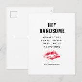 Funny Boyvriend Valentijnsdag Poem Red Kiss Naam Feestdagenkaart (Voorkant / Achterkant)