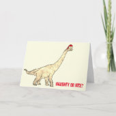 Funny Brachiosaurus Santa Dinosaur-kerstcitaat Kaart (Voorkant)