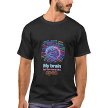 Funny Brain Browser Tabs Neon T-Shirt - Digitale E