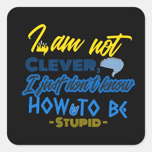 Funny, Brain Design Vierkante Sticker (Voorkant)