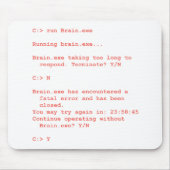 Funny Brain.exe Fout Computer Geek Humor Muismat (Voorkant)