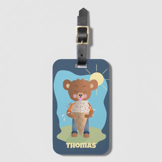 Funny Brain Freeze Kind Gepersonaliseerd Bagagelab Bagagelabel (Voorkant (verticaal))