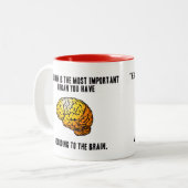 Funny Brain Jokes - Subjectiviteit Tweekleurige Koffiemok (Voorkant links)