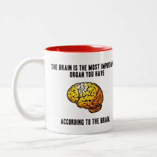 Funny Brain Jokes - Subjectiviteit Tweekleurige Koffiemok