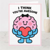 Funny Brain Love Valentine Greeting Card Kaart (Voorkant)
