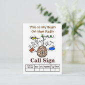 Funny Brain op Ham Radio QSL-kaart Briefkaart (Staand voorkant)
