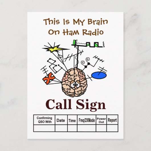 Funny Brain op Ham Radio QSL-kaart Briefkaart (Voorkant)