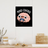 Funny Brain Pun Dark BG Poster (Keuken)