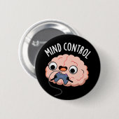 Funny Brain Pun Dark BG Ronde Button 5,7 Cm (Voorkant /achterkant)