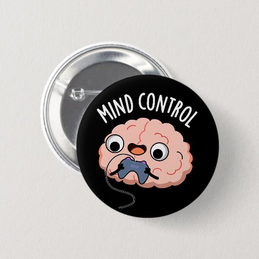 Funny Brain Pun Dark BG Ronde Button 5,7 Cm (Voorkant /achterkant)