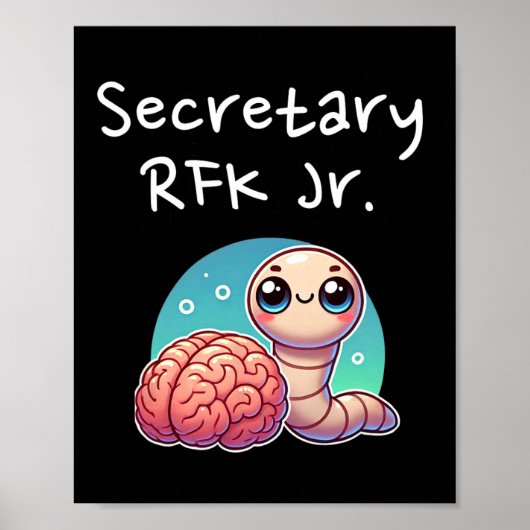 Funny Brain Worm Secretary Rfk Jr.  Poster (Voorkant)
